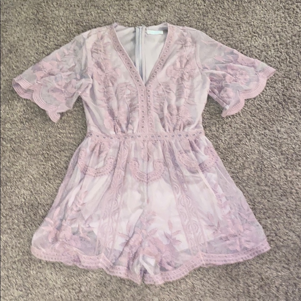 light pink lace romper